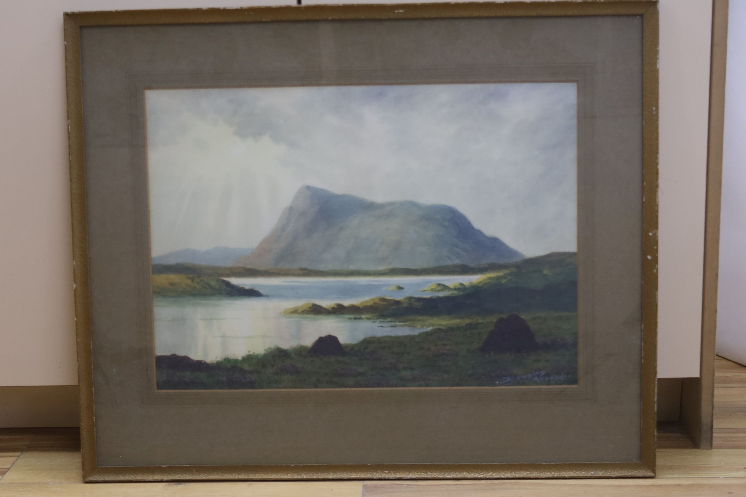 Douglas Alexander R.H.A (1871-1945), watercolour, Lake and mountain, Donegal, signed, 38 x 53cm